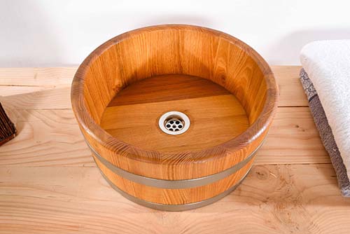 baignoire bois vasque en bois ronde  Hauteur 20, Largeur 45, Longueur 45 | Photo 1