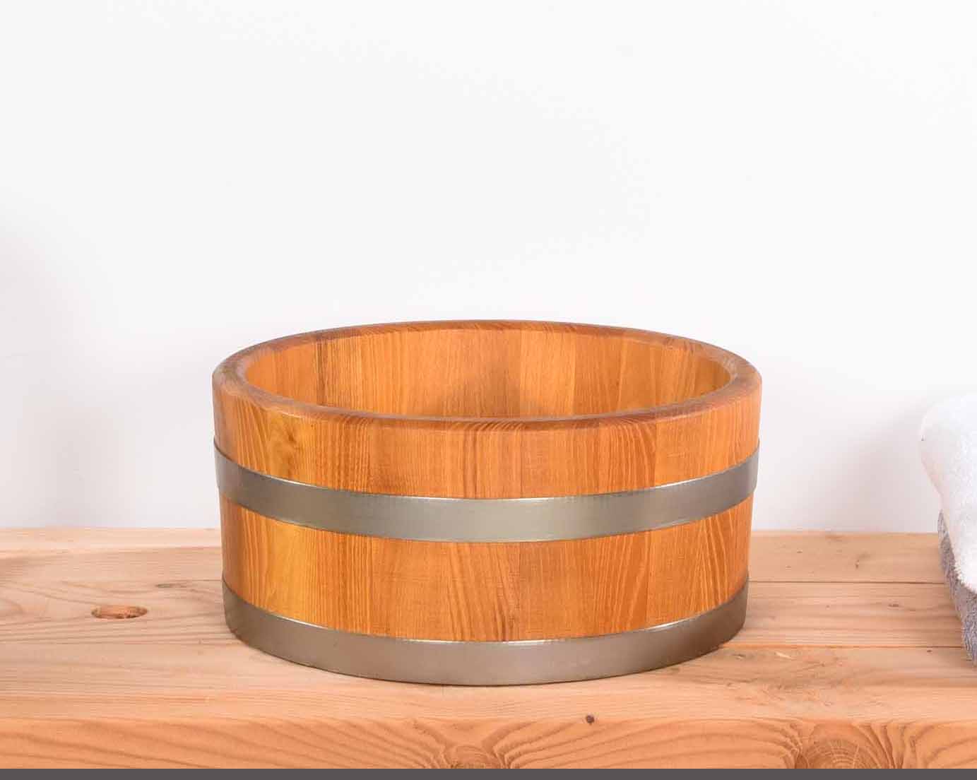  baignoire bois vasque en bois ronde  Hauteur 20, Largeur 45, Longueur 45 | Photo 1